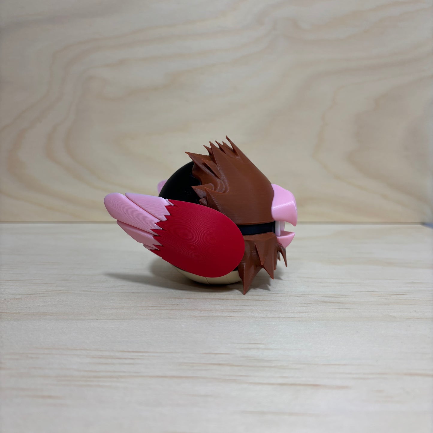 3D printed #0021 Spearow Poké Ball collectible featuring Spearow integrated into a Poké Ball-inspired design.