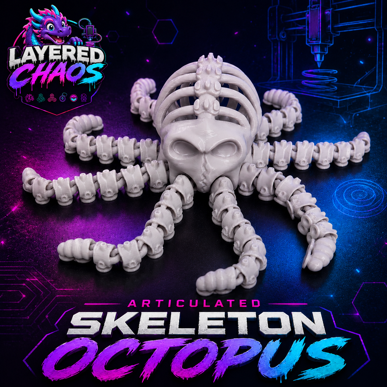 Articulated Skeleton Octopus Fidget Toy